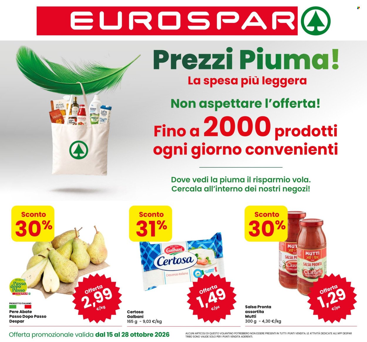 Volantino EUROSPAR - Prezzi Piuma