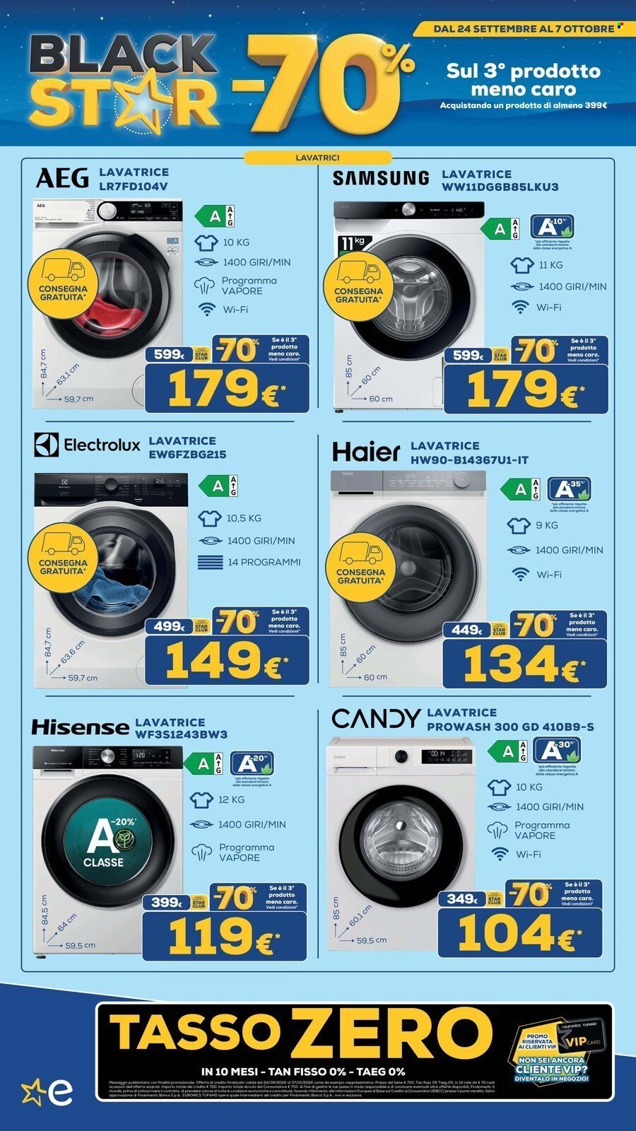 Volantino EURONICS - BLACK STAR meno 70 sul 3° prodotto meno caro