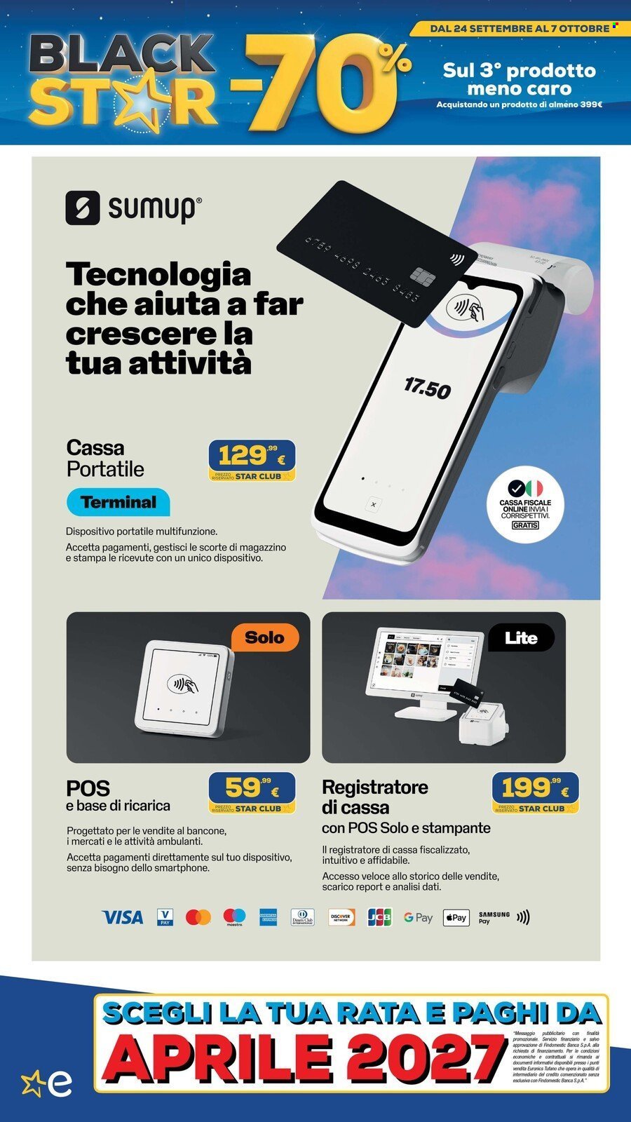 Volantino EURONICS - BLACK STAR meno 70 sul 3° prodotto meno caro