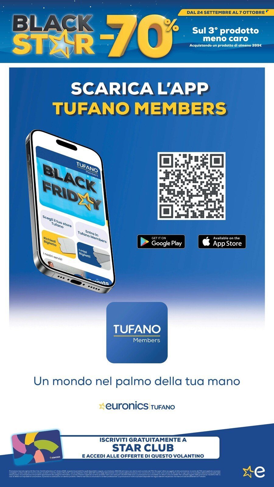 Volantino EURONICS - BLACK STAR meno 70 sul 3° prodotto meno caro