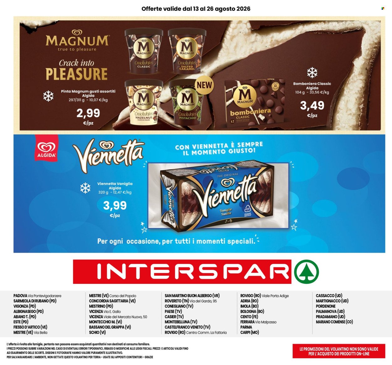 Volantino INTERSPAR - Algida