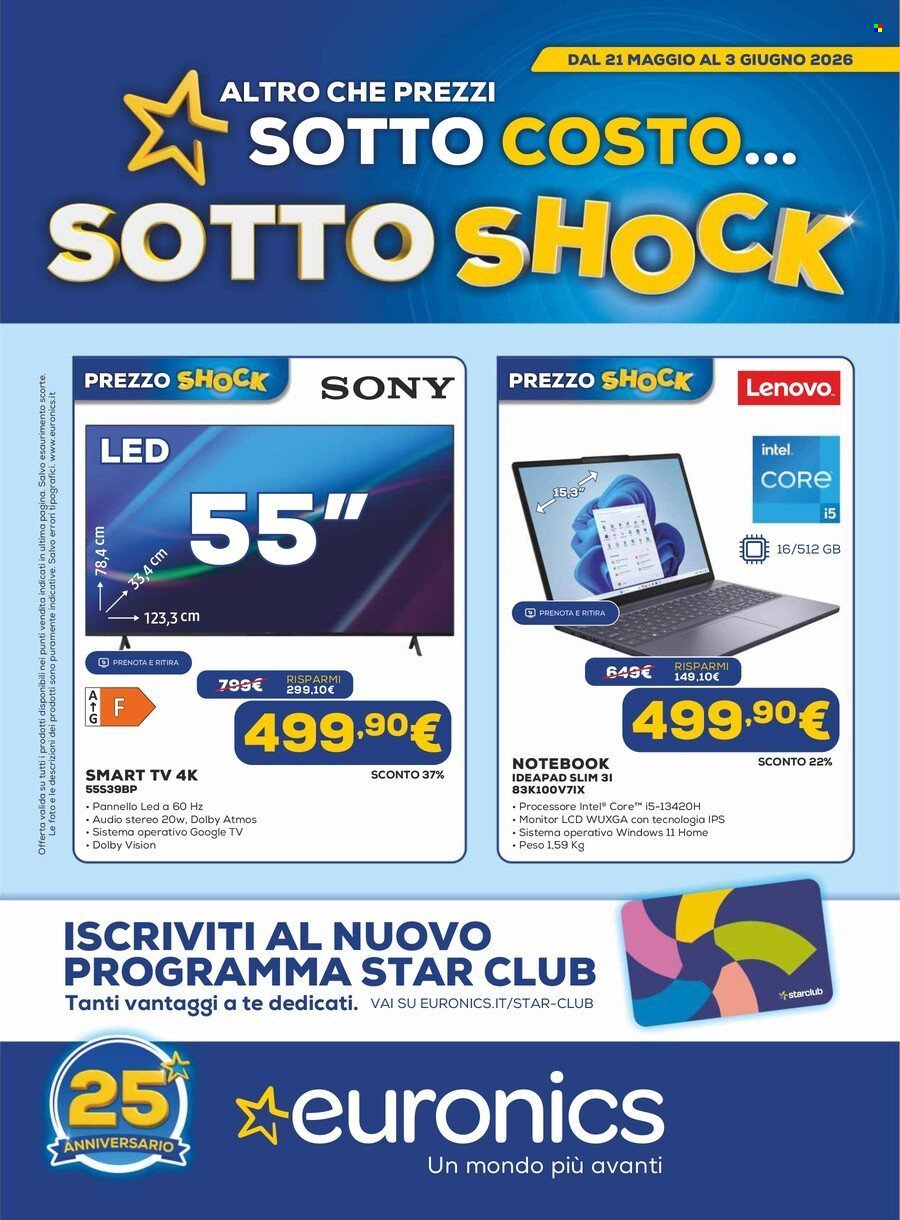 Volantino EURONICS - Altro che Sotto costo..Sotto shock! (2026-05-21 - 2026-06-03)
