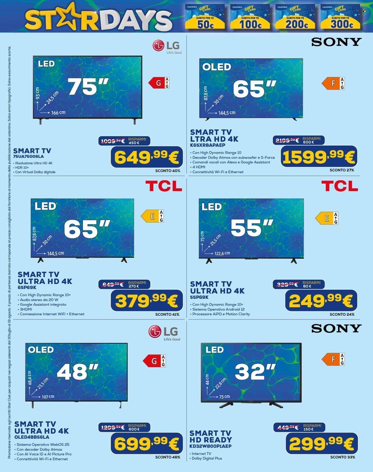 Volantino EURONICS - StarDays Speciale Gift Card