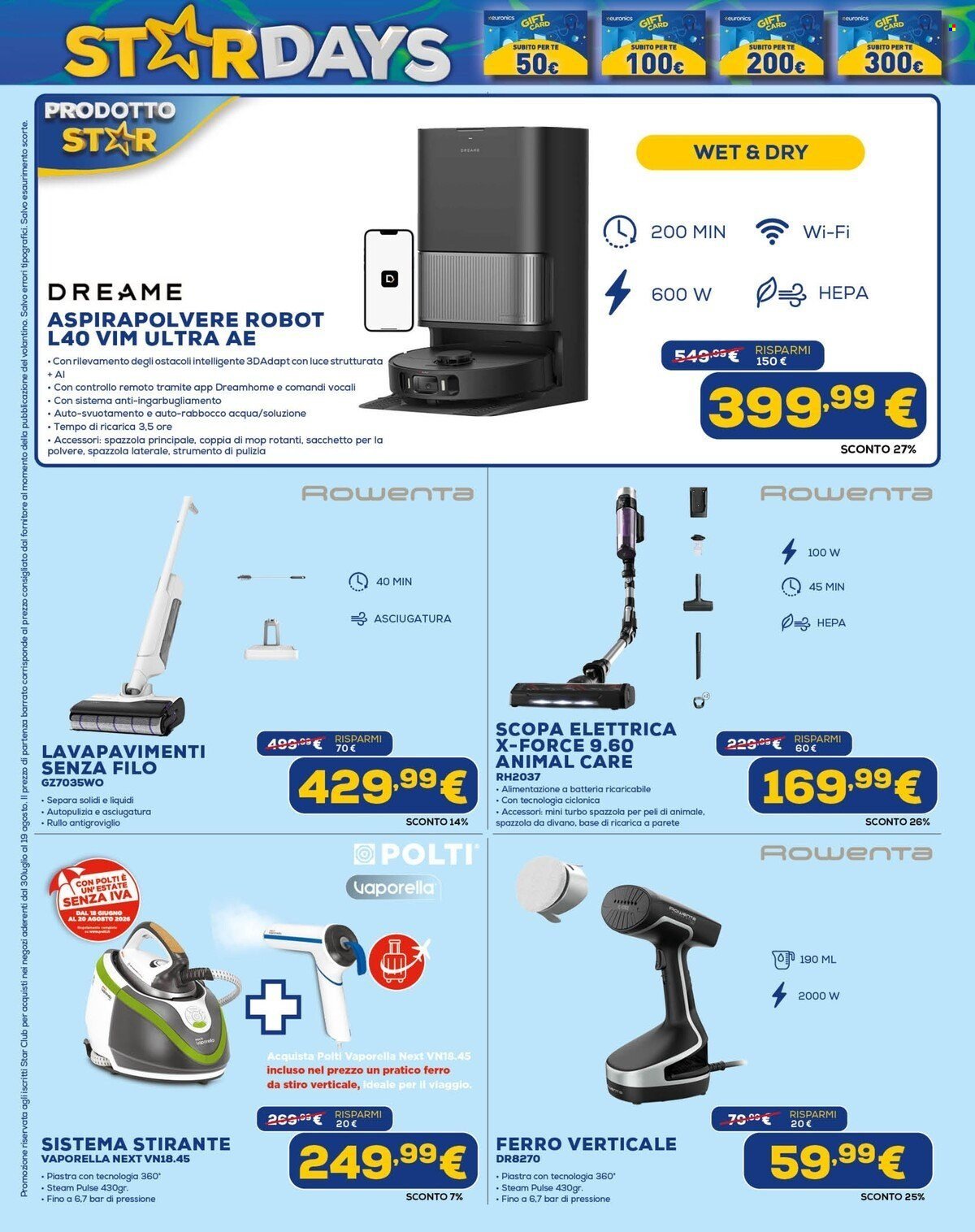 Volantino EURONICS - StarDays Speciale Gift Card