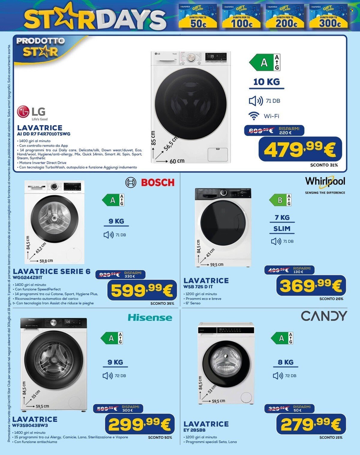 Volantino EURONICS - StarDays Speciale Gift Card