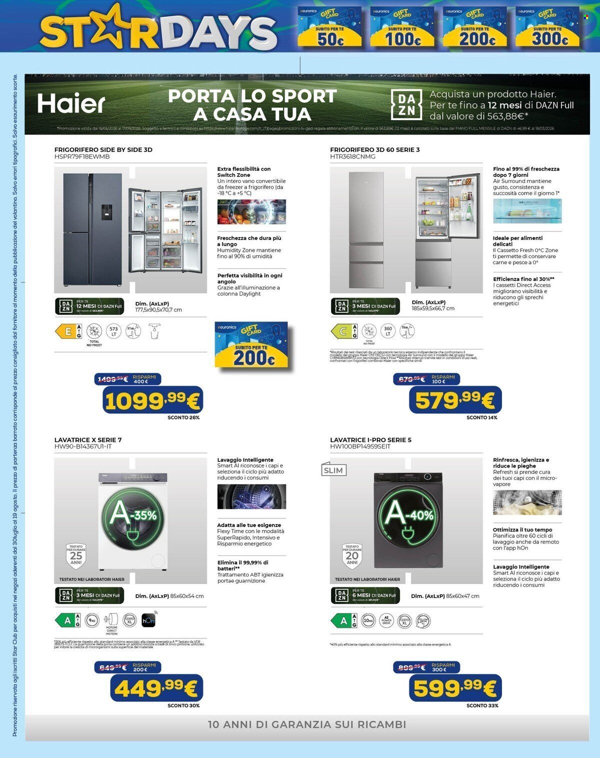 Volantino EURONICS - StarDays Speciale Gift Card