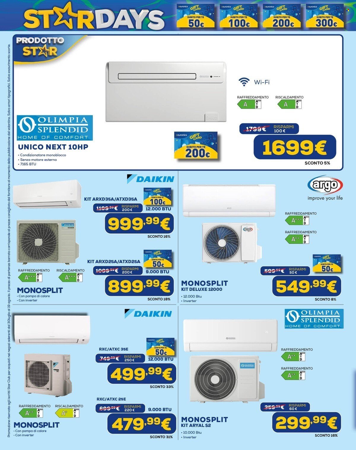 Volantino EURONICS - StarDays Speciale Gift Card
