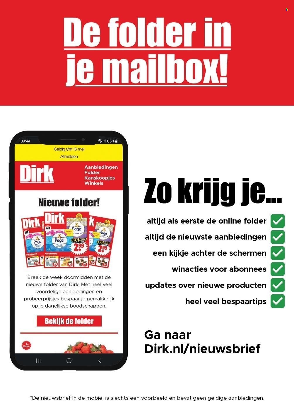 DIRK folder - Volgende week