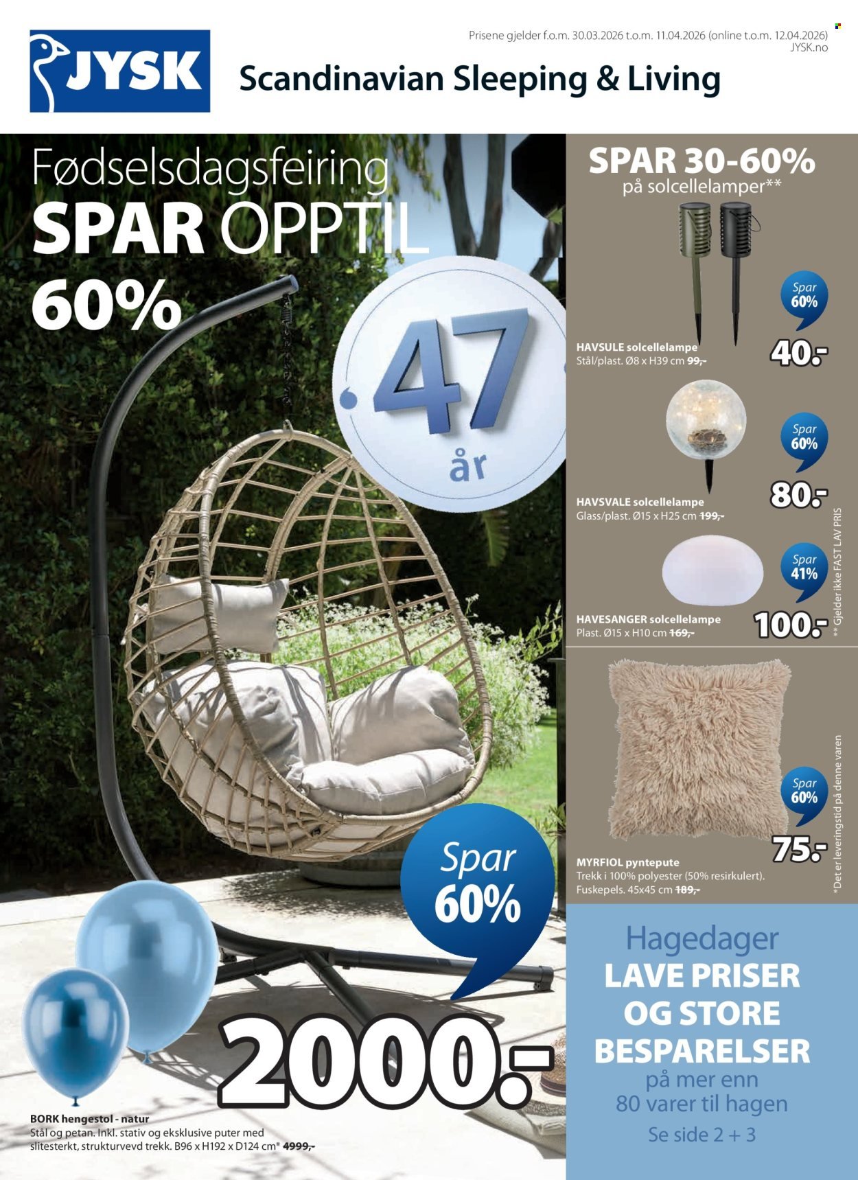 JYSK kundeavis - Fra mandag 30. mars 2026 (2026-03-30 - 2026-04-11)