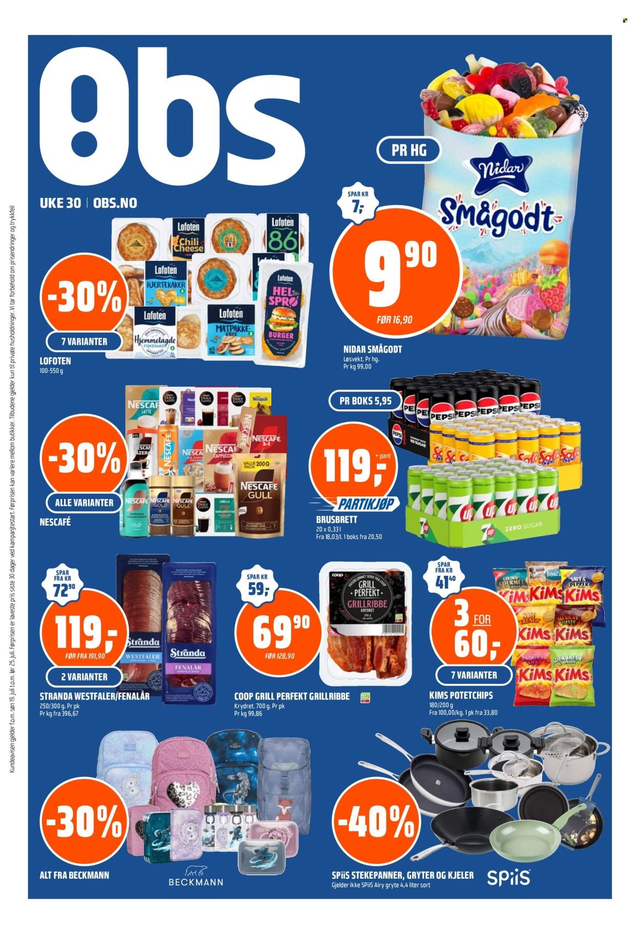 COOP OBS kundeavis - Fra søndag 19. juli 2026