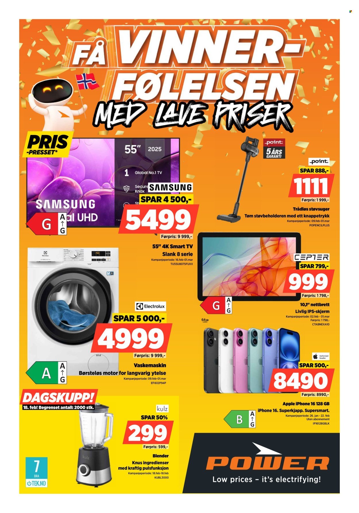 POWER kundeavis - Fra mandag 16. februar 2026 (2026-02-16 - 2026-02-22)