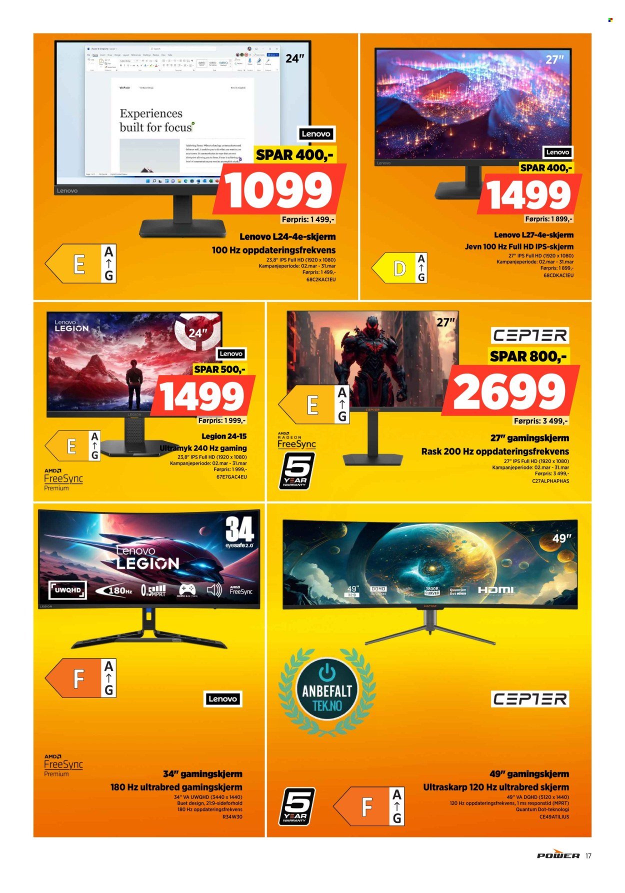 POWER kundeavis - Fra mandag 9. mars 2026 (2026-03-09 - 2026-03-15)