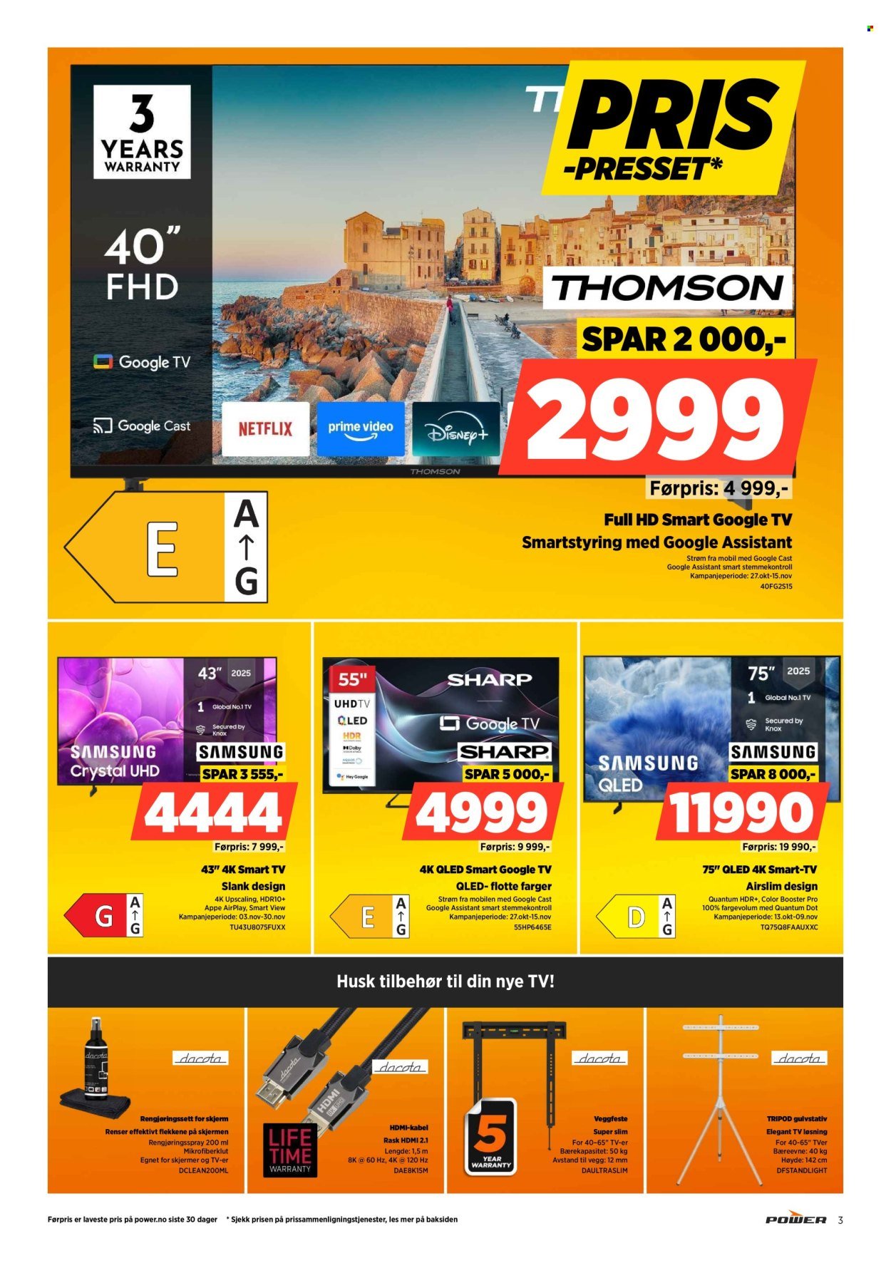 POWER kundeavis - Fra mandag 3. november 2025 (2025-11-03 - 2025-11-09)