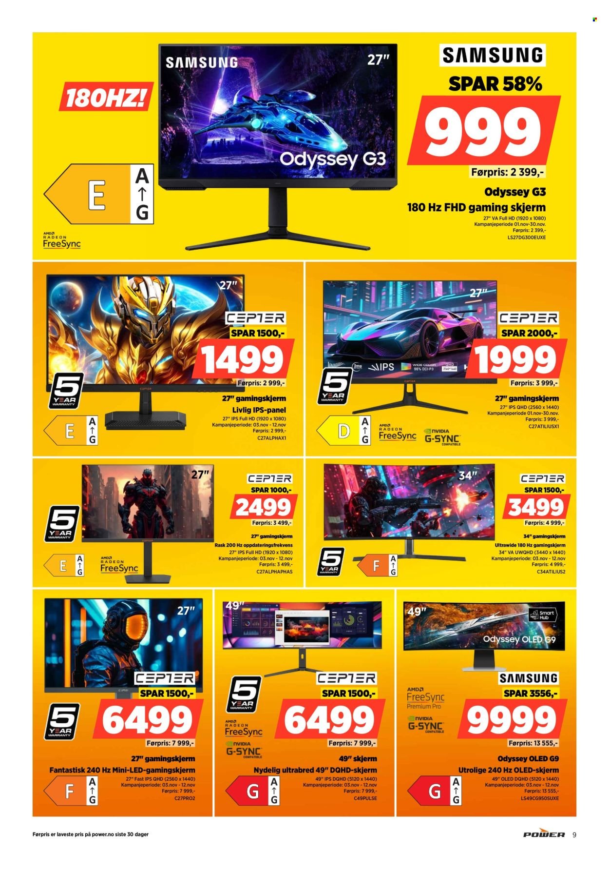 POWER kundeavis - Fra mandag 3. november 2025 (2025-11-03 - 2025-11-09)