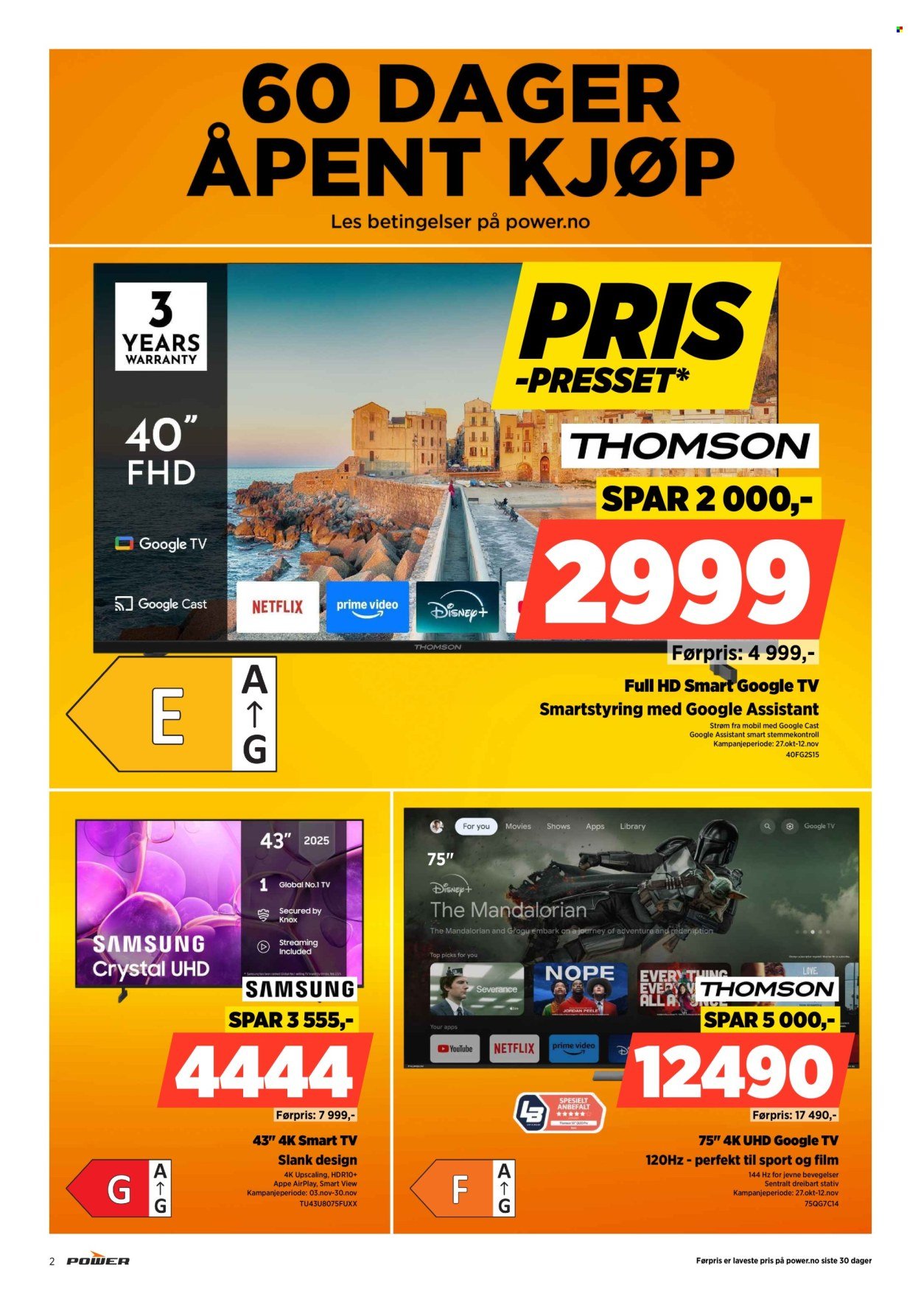 POWER kundeavis - Fra mandag 10. november 2025 (2025-11-10 - 2025-11-16)