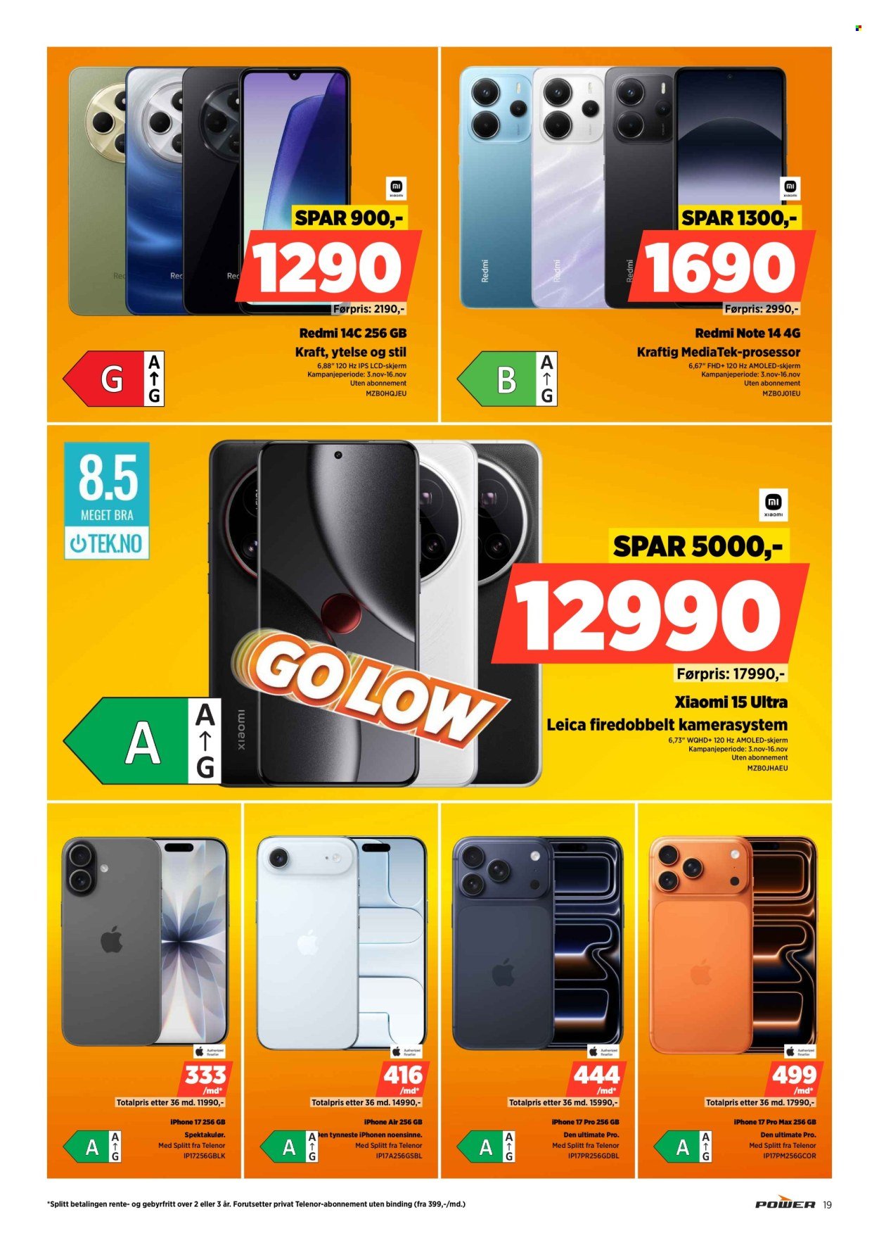 POWER kundeavis - Fra mandag 10. november 2025 (2025-11-10 - 2025-11-16)