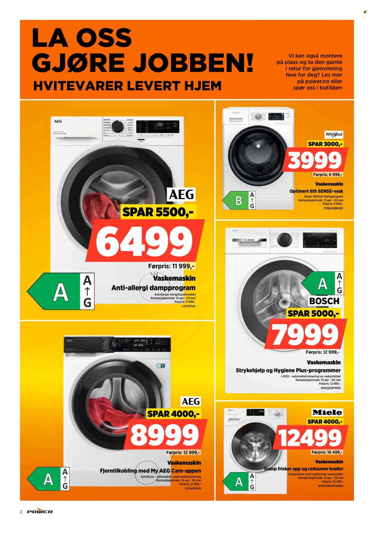 POWER kundeavis - Fra tirsdag 14. april 2026 (2026-04-14 - 2026-04-19)