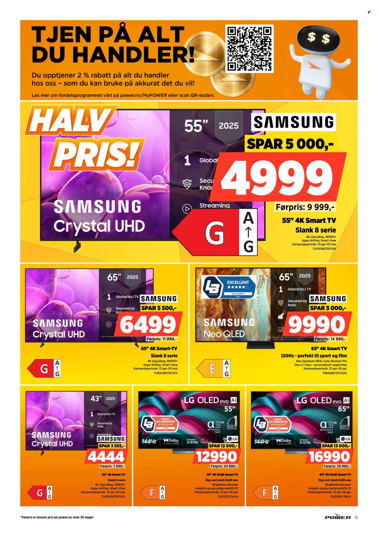 POWER kundeavis - Fra tirsdag 14. april 2026 (2026-04-14 - 2026-04-19)