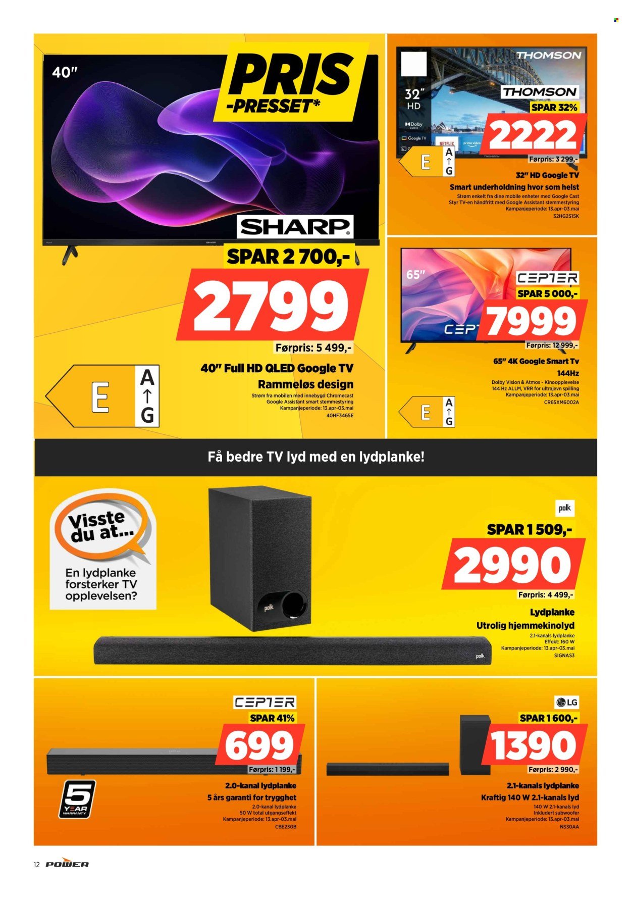 POWER kundeavis - Fra tirsdag 14. april 2026 (2026-04-14 - 2026-04-19)