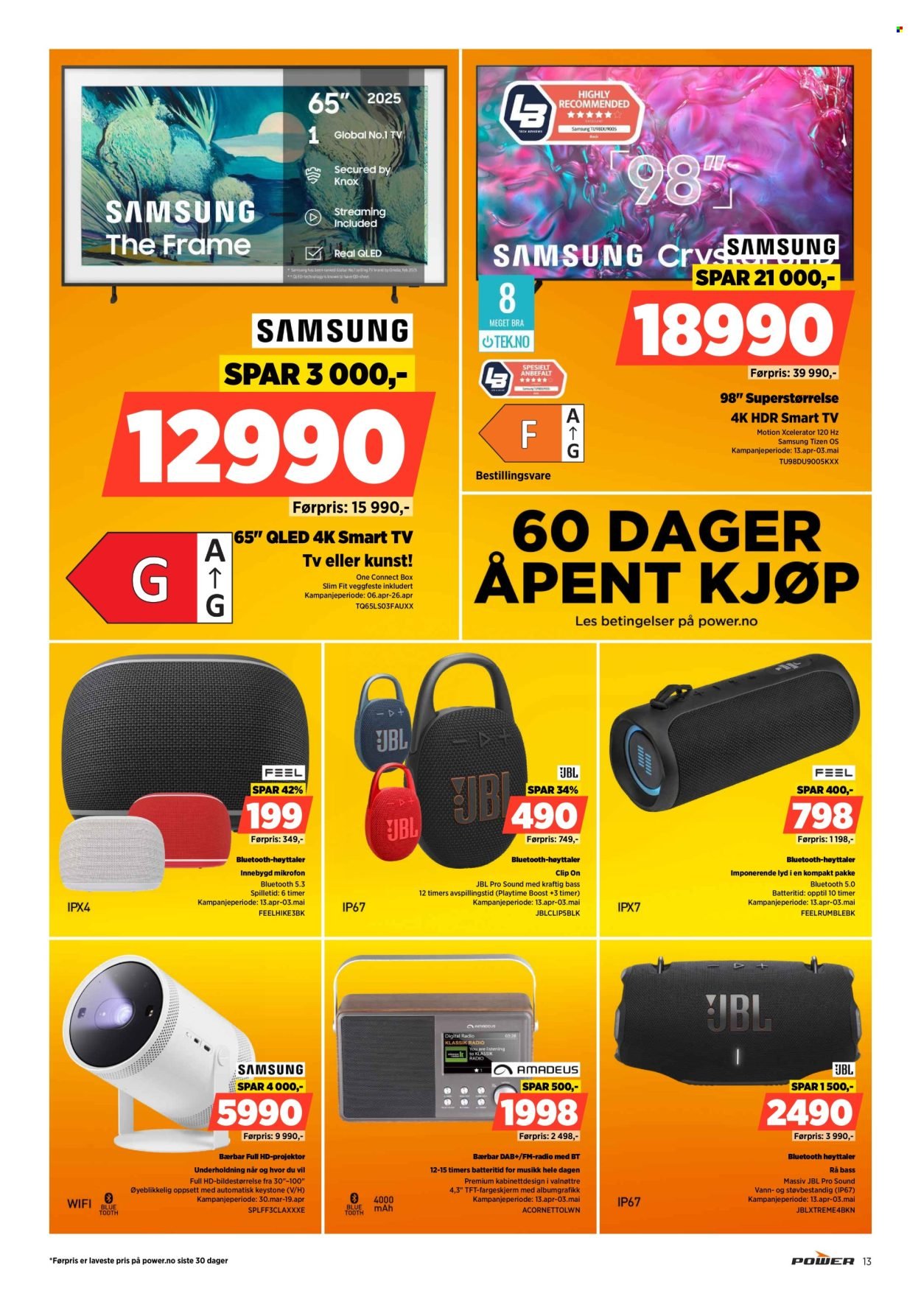POWER kundeavis - Fra tirsdag 14. april 2026 (2026-04-14 - 2026-04-19)