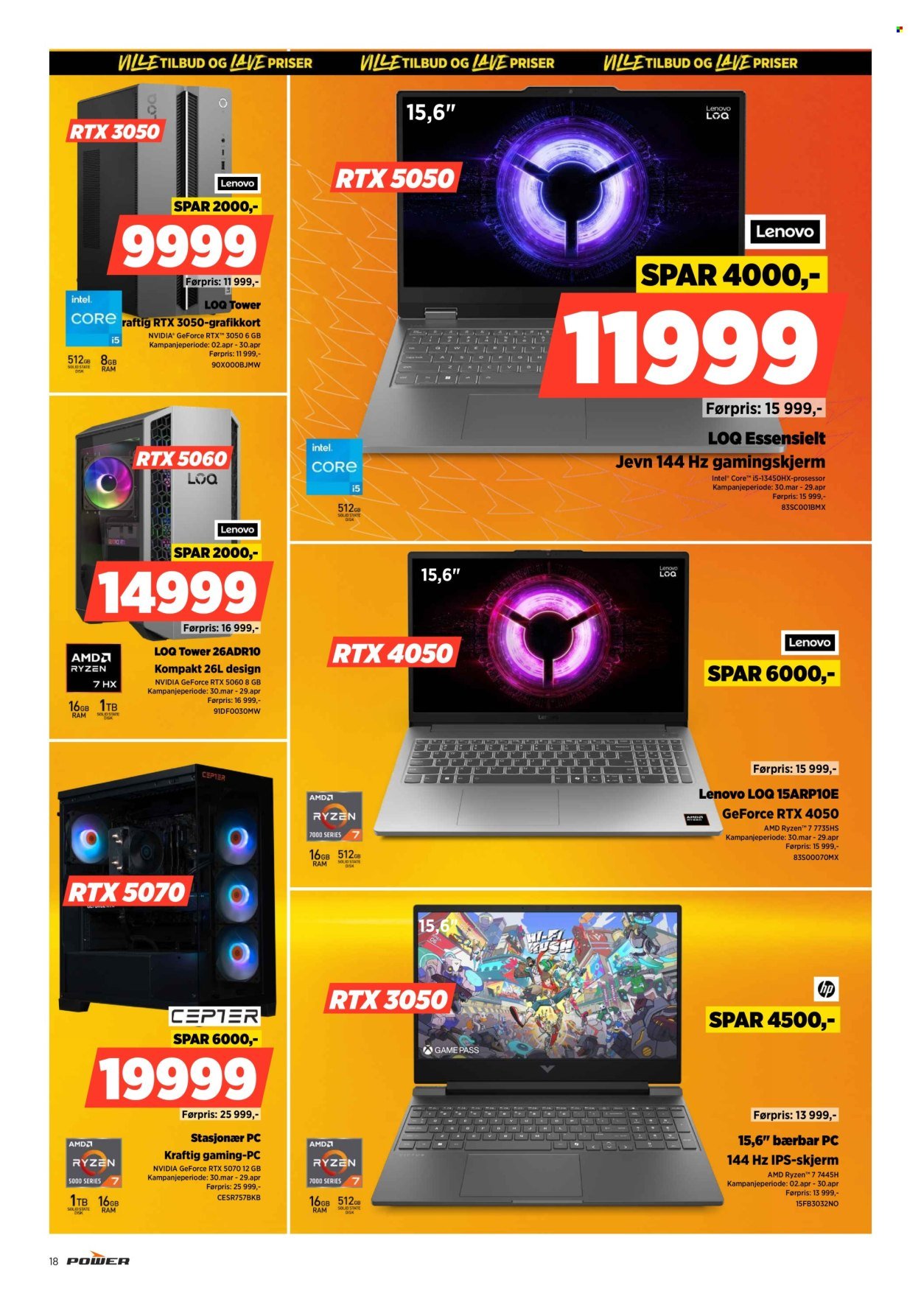 POWER kundeavis - Fra tirsdag 14. april 2026 (2026-04-14 - 2026-04-19)