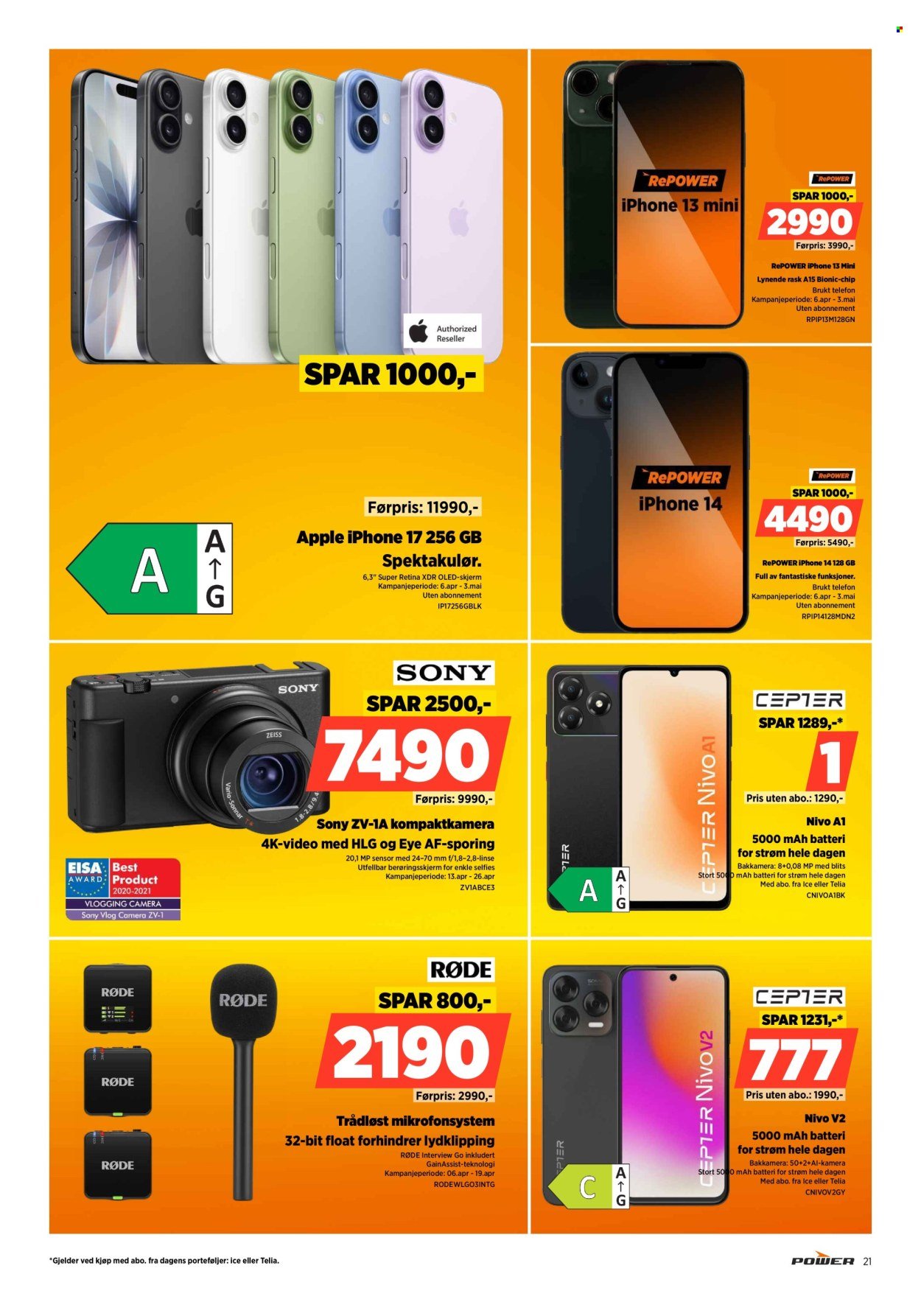 POWER kundeavis - Fra tirsdag 14. april 2026 (2026-04-14 - 2026-04-19)
