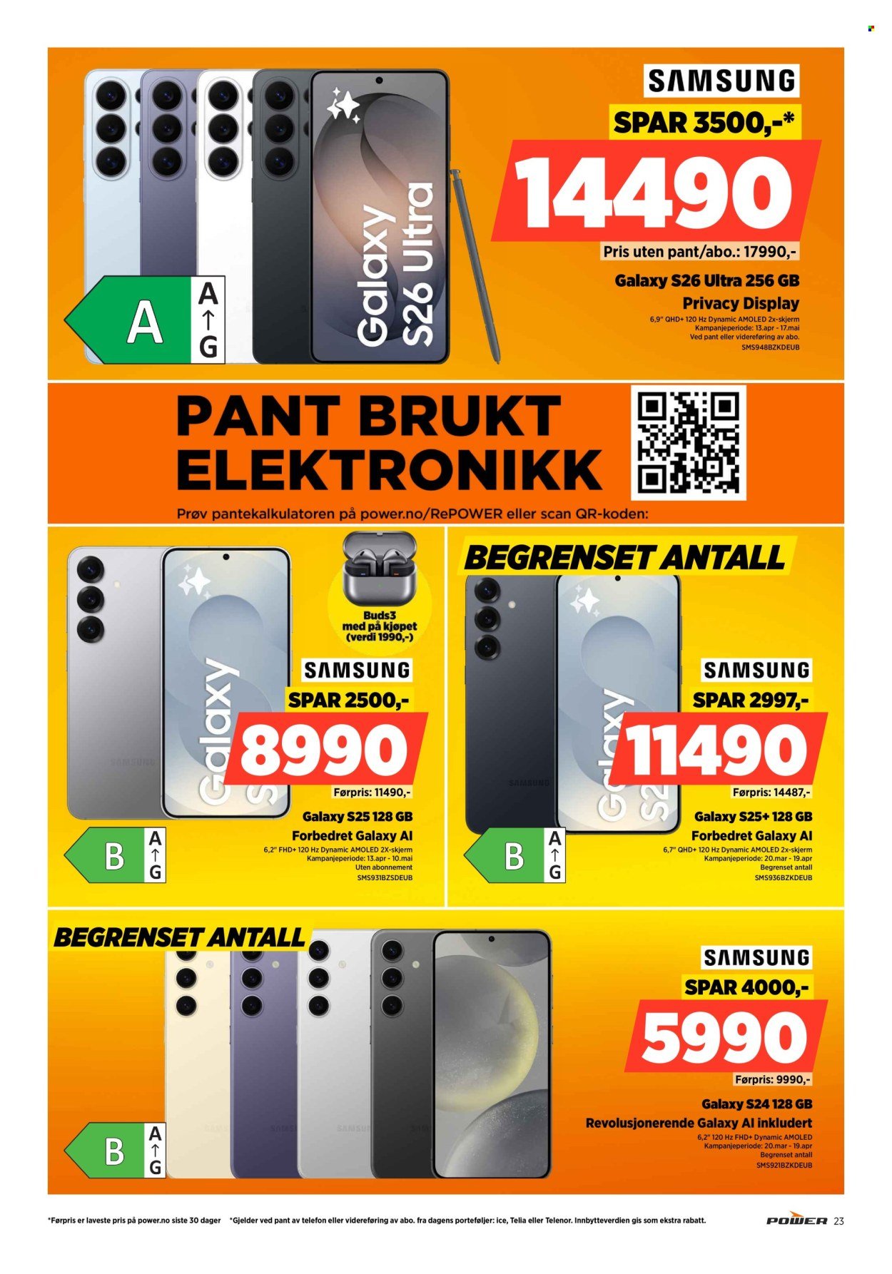POWER kundeavis - Fra tirsdag 14. april 2026 (2026-04-14 - 2026-04-19)