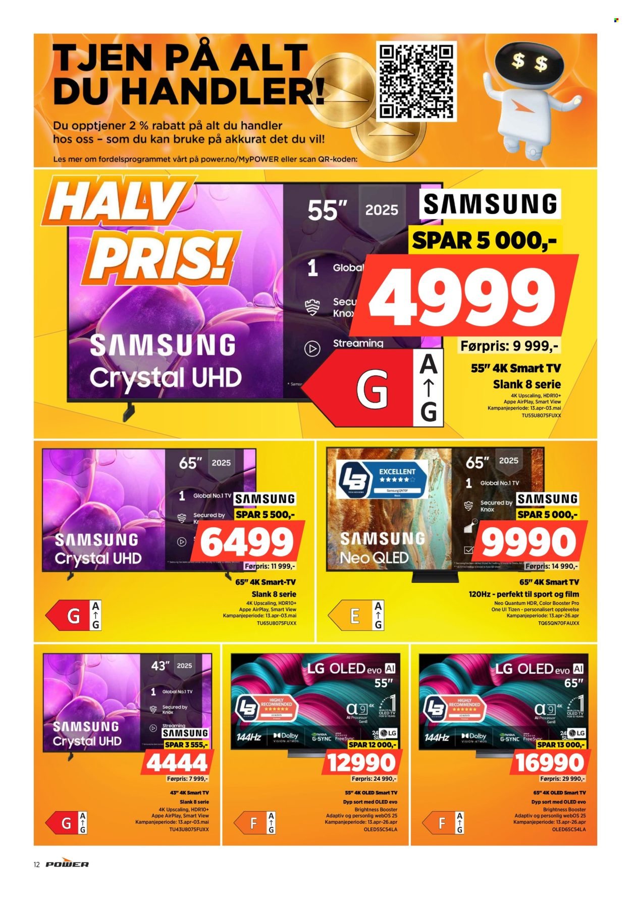 POWER kundeavis - Fra mandag 20. april 2026 (2026-04-20 - 2026-04-26)
