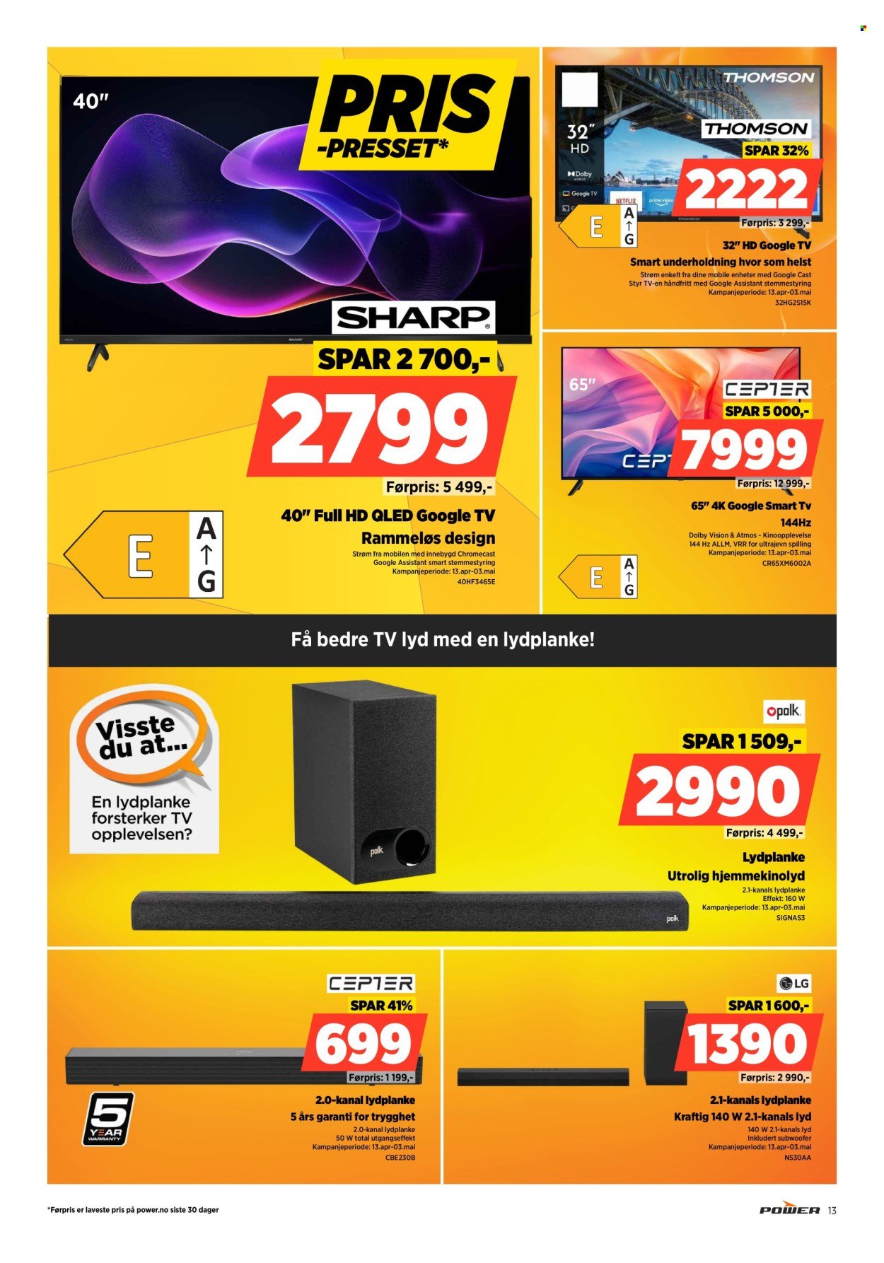 POWER kundeavis - Fra mandag 20. april 2026 (2026-04-20 - 2026-04-26)