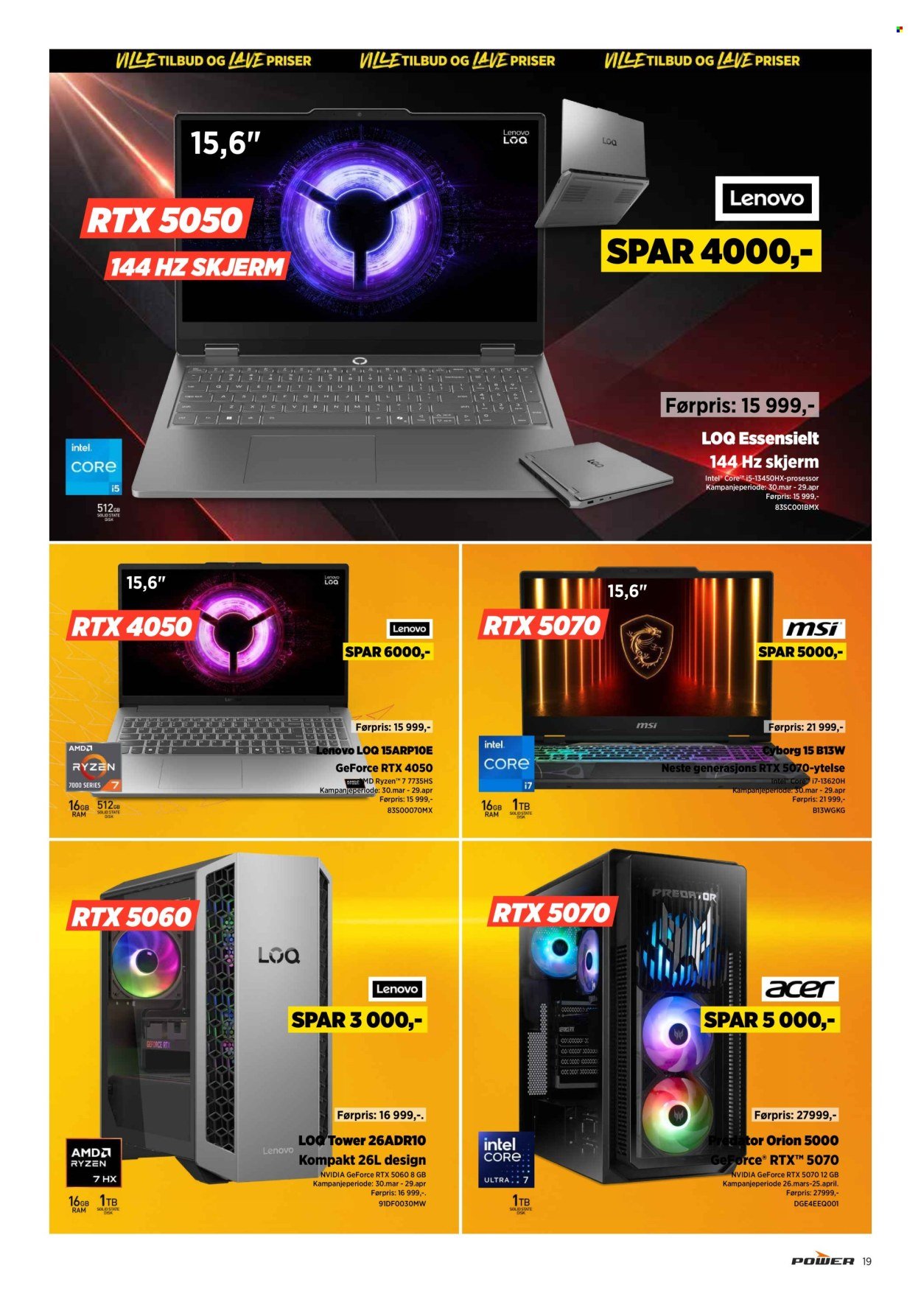 POWER kundeavis - Fra mandag 20. april 2026 (2026-04-20 - 2026-04-26)