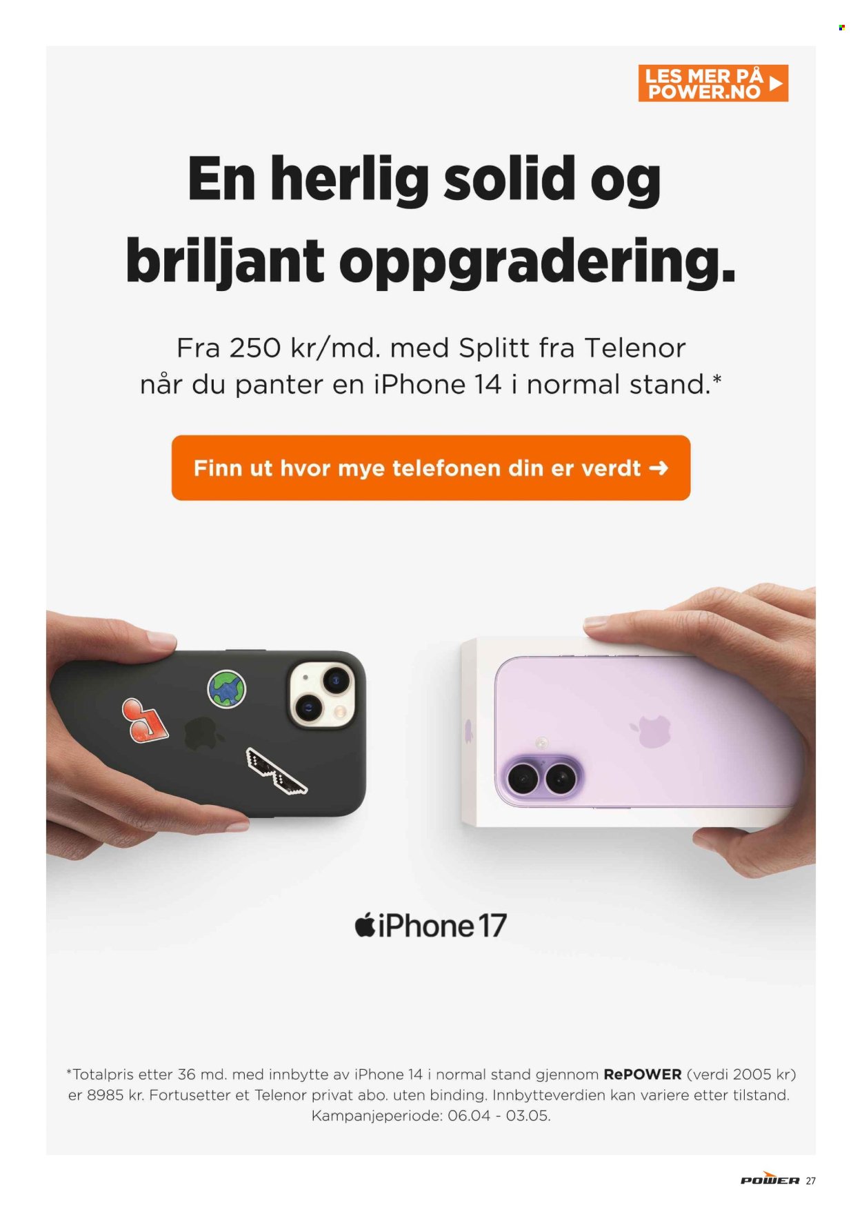 POWER kundeavis - Fra mandag 20. april 2026 (2026-04-20 - 2026-04-26)