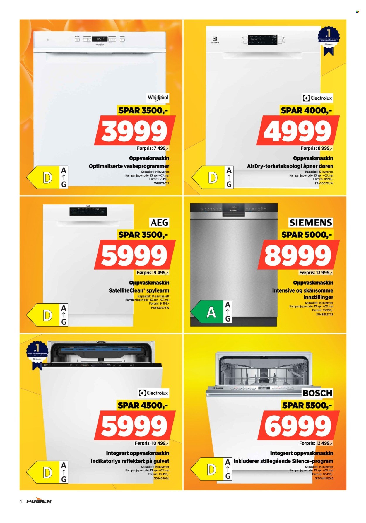 POWER kundeavis - Fra mandag 20. april 2026 (2026-04-20 - 2026-04-26)