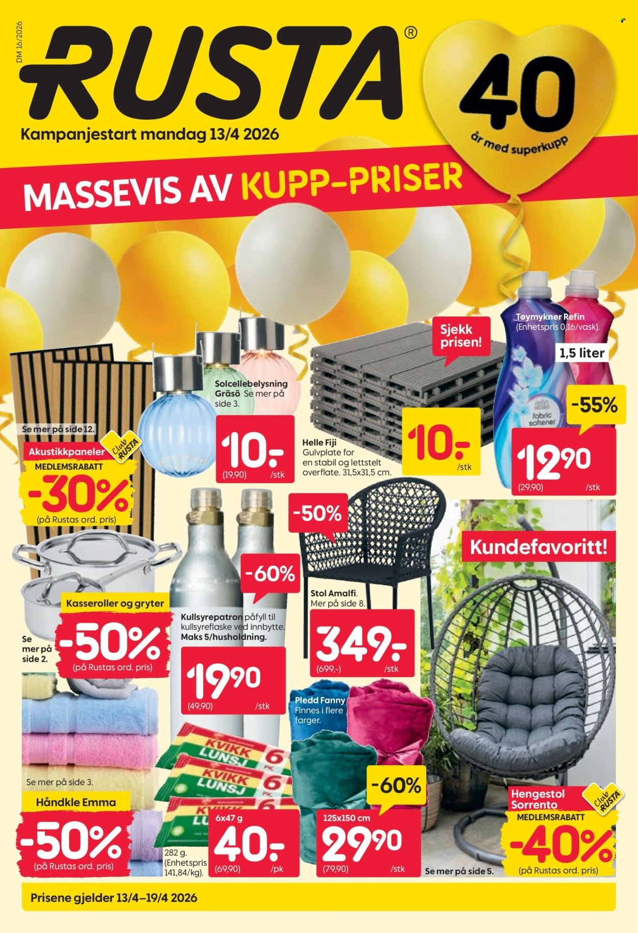 RUSTA kundeavis - Fra mandag 13. april 2026 (2026-04-13 - 2026-04-19)