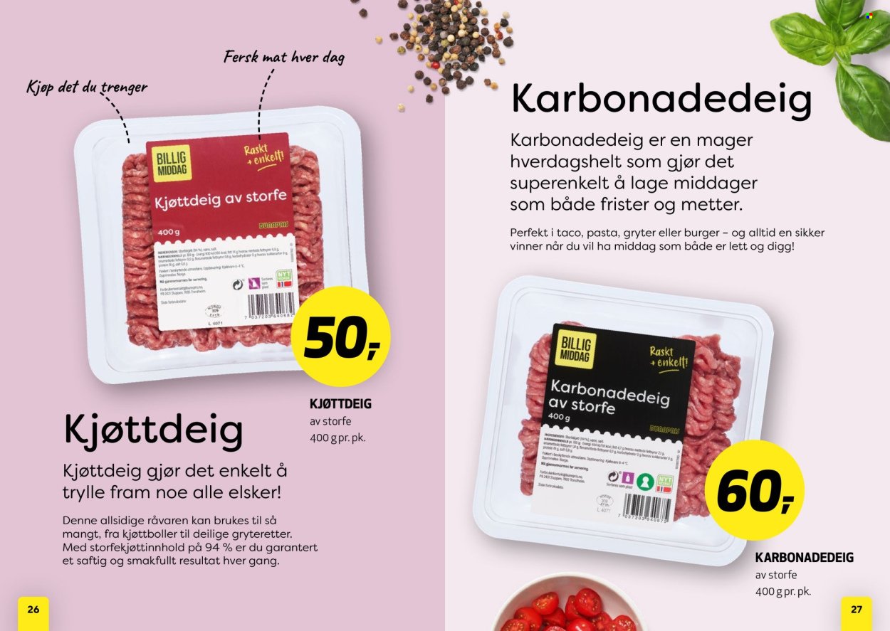 BUNNPRIS kundeavis - Middagsinspirasjon! (2025-12-01)