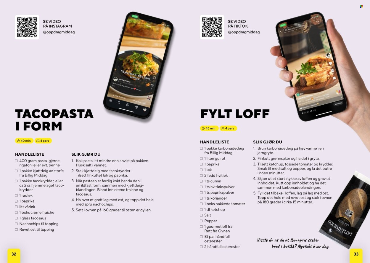 BUNNPRIS kundeavis - Middagsinspirasjon! (2025-12-01)