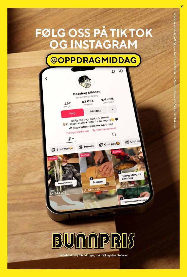 BUNNPRIS kundeavis - Middagsinspirasjon! (2025-10-21 - 2025-11-30)