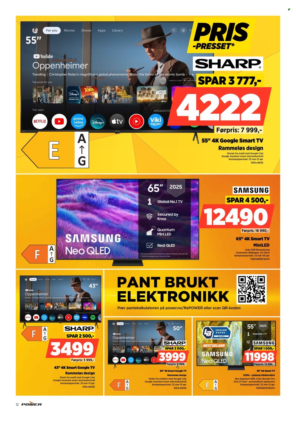 POWER kundeavis - Fra mandag 30. mars 2026 (2026-03-30 - 2026-04-05)