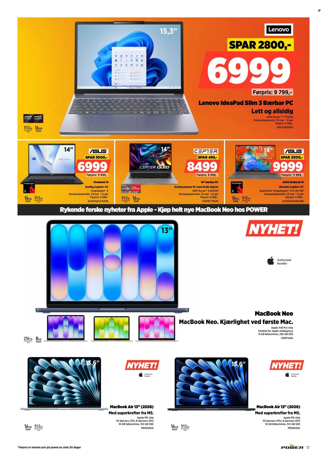 POWER kundeavis - Fra mandag 30. mars 2026 (2026-03-30 - 2026-04-05)