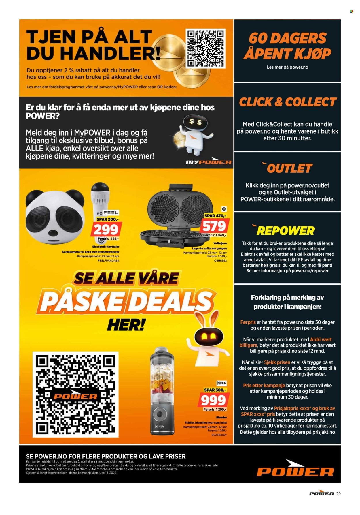 POWER kundeavis - Fra mandag 30. mars 2026 (2026-03-30 - 2026-04-05)