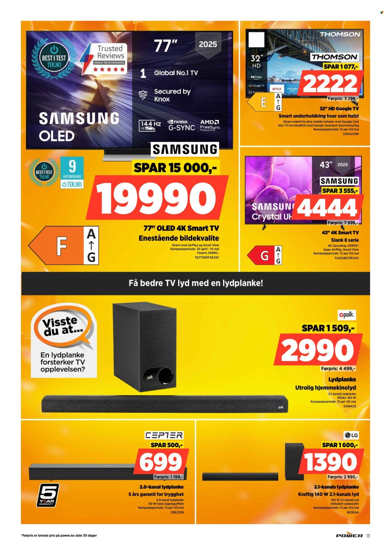 POWER kundeavis - Fra mandag 27. april 2026 (2026-04-27 - 2026-05-03)