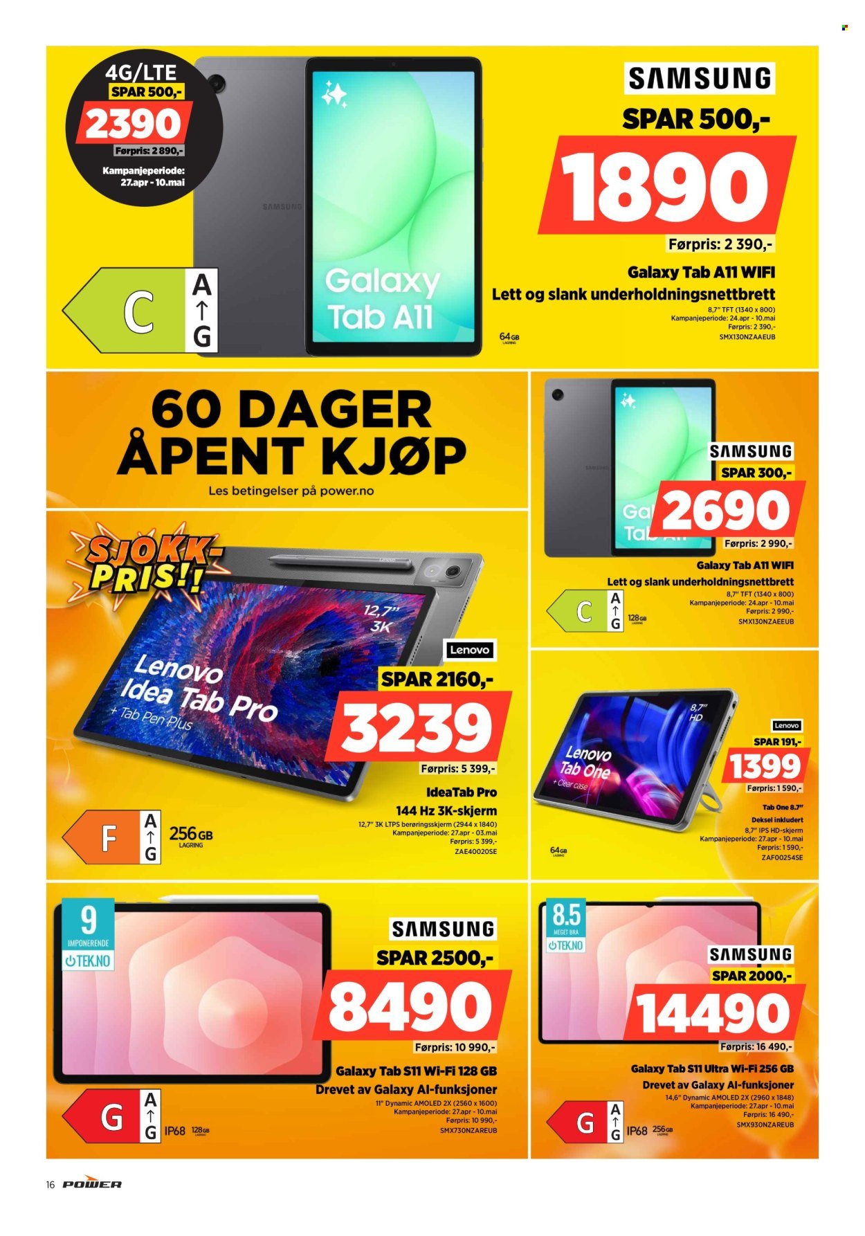 POWER kundeavis - Fra mandag 27. april 2026 (2026-04-27 - 2026-05-03)