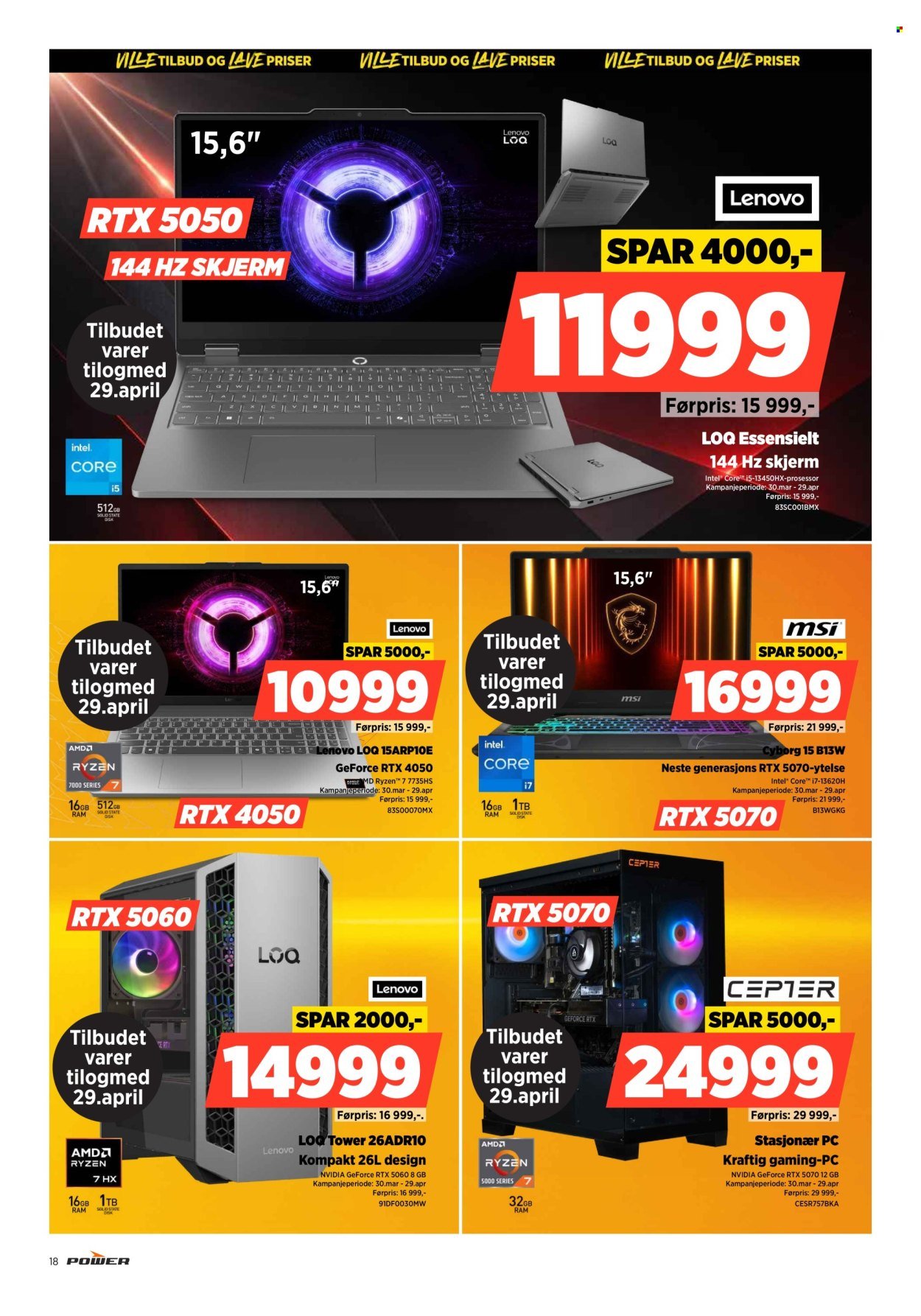 POWER kundeavis - Fra mandag 27. april 2026 (2026-04-27 - 2026-05-03)
