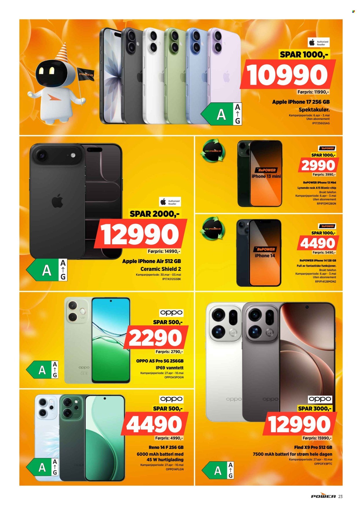 POWER kundeavis - Fra mandag 27. april 2026 (2026-04-27 - 2026-05-03)