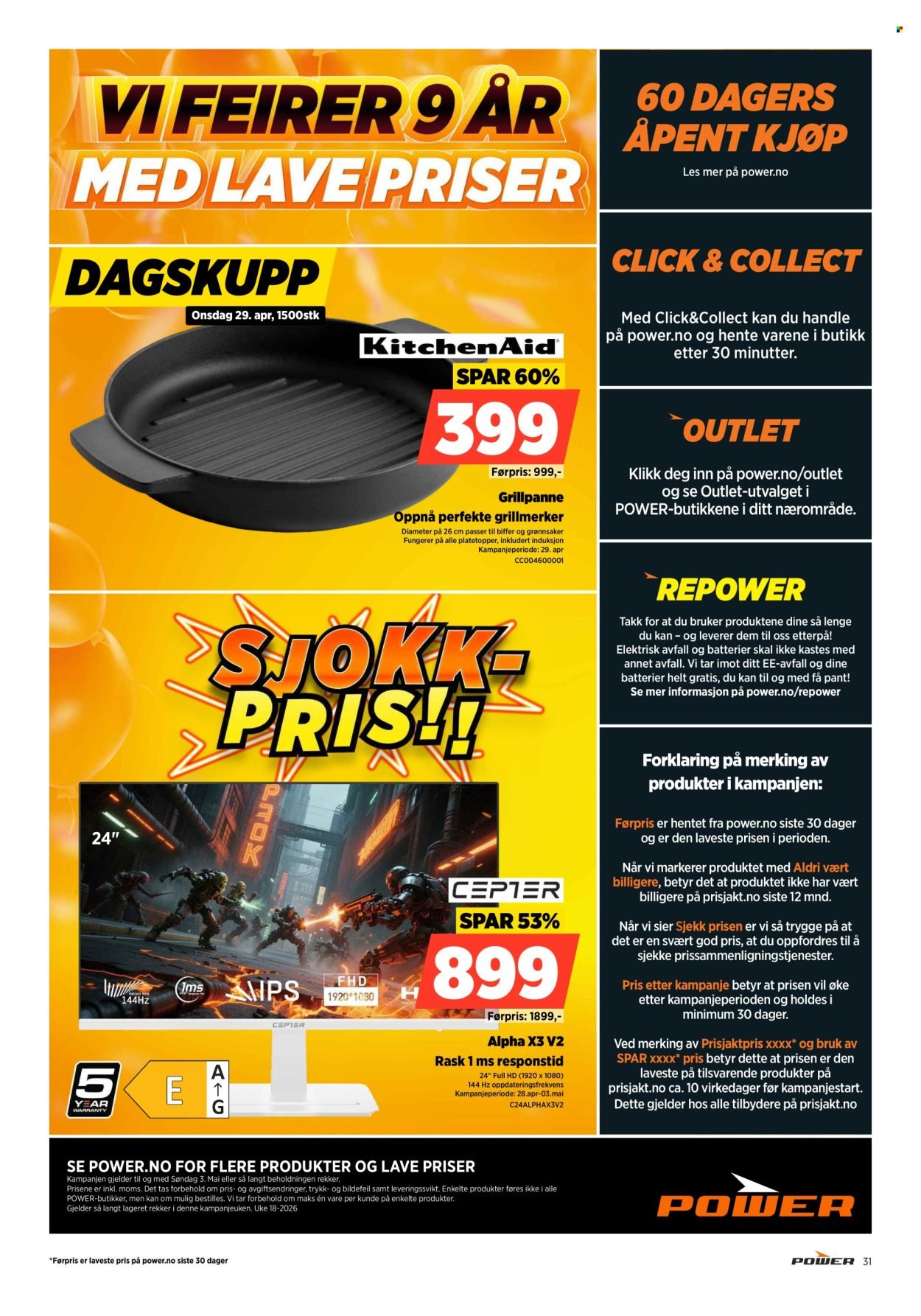 POWER kundeavis - Fra mandag 27. april 2026 (2026-04-27 - 2026-05-03)
