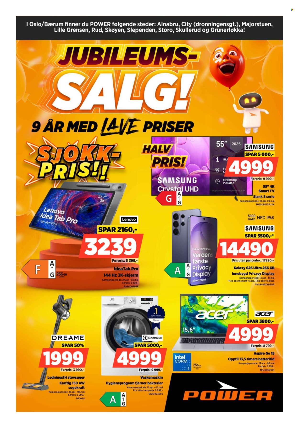 POWER kundeavis - Fra mandag 27. april 2026 (2026-04-27 - 2026-05-03)