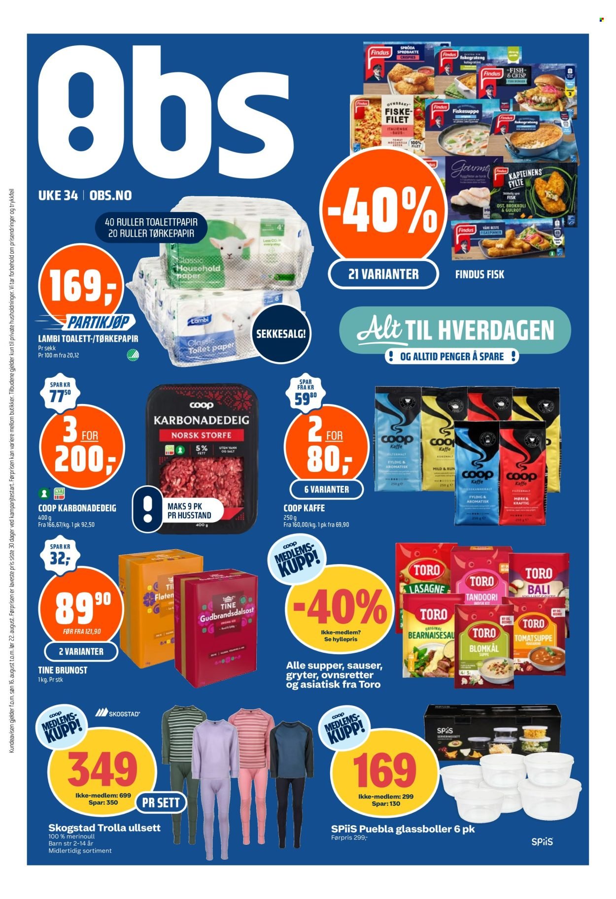 COOP OBS kundeavis - Fra søndag 16. august 2026