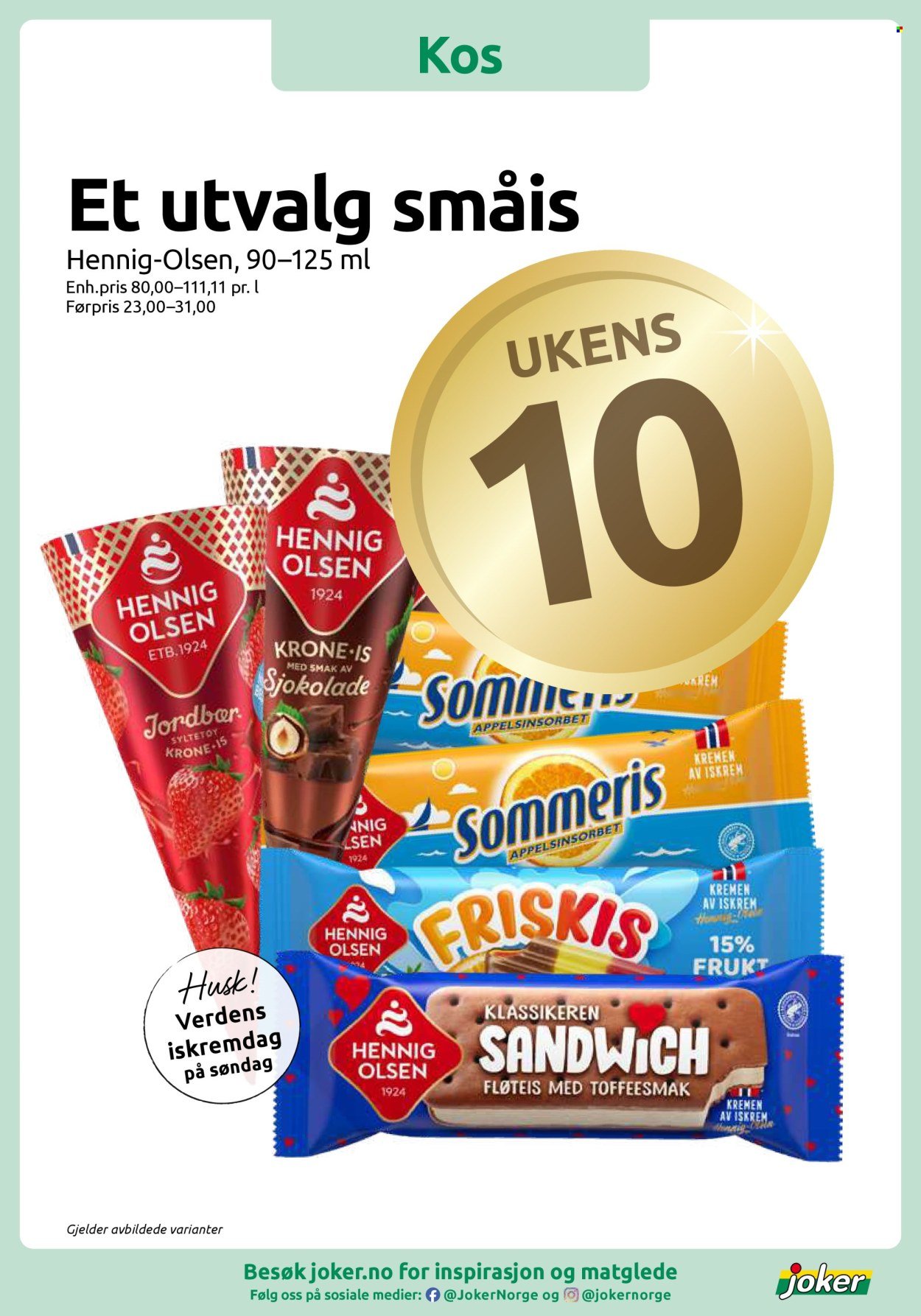 JOKER kundeavis - Fra mandag 13. juli 2026