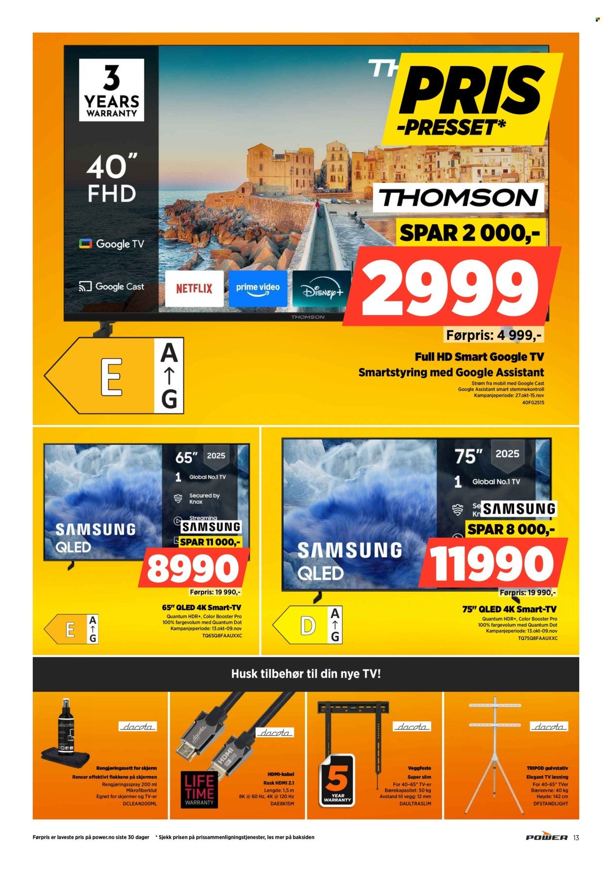 POWER kundeavis - Fra mandag 27. oktober 2025 (2025-10-27 - 2025-11-02)