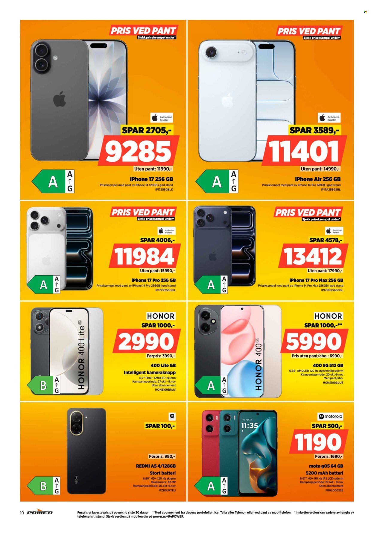 POWER kundeavis - Fra mandag 27. oktober 2025 (2025-10-27 - 2025-11-02)
