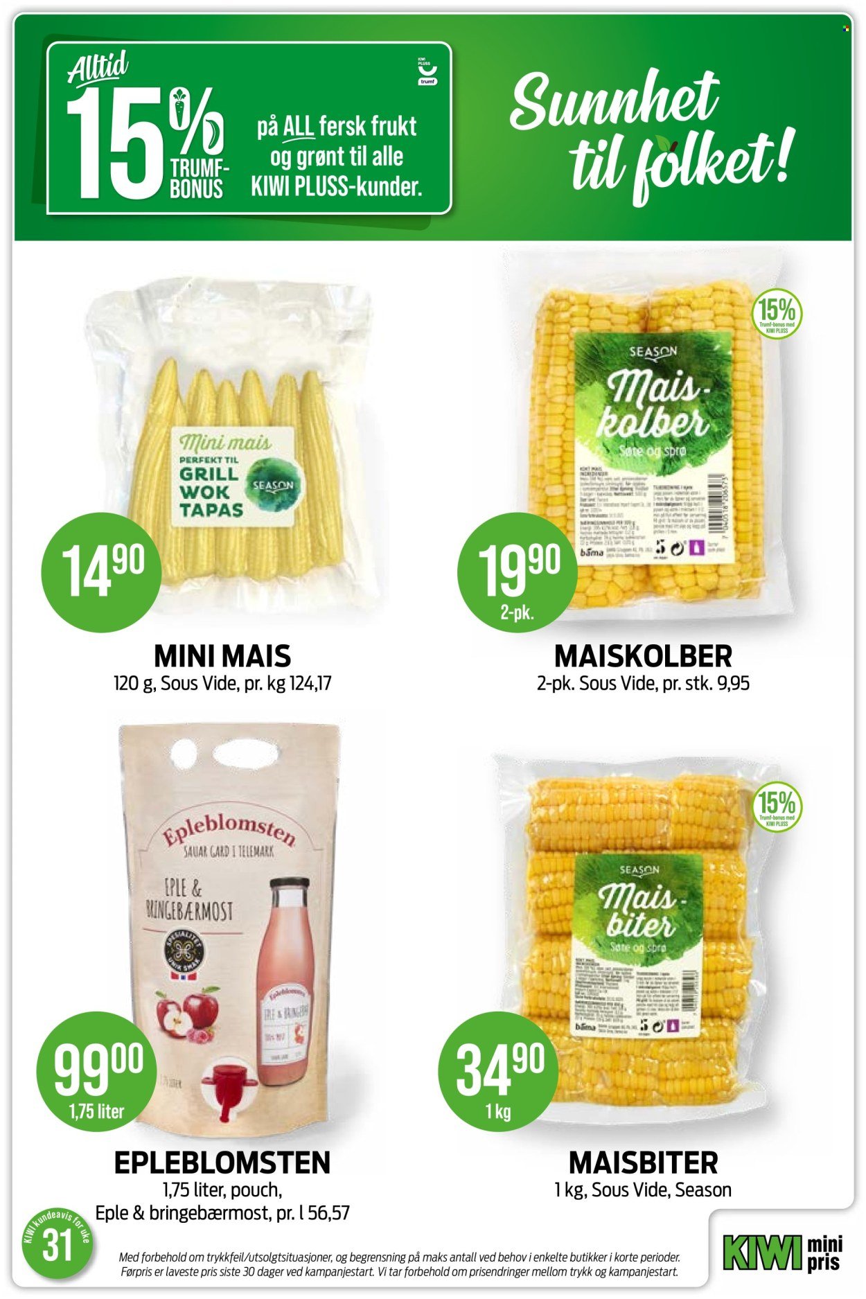 KIWI kundeavis - Fra mandag 27. juli 2026
